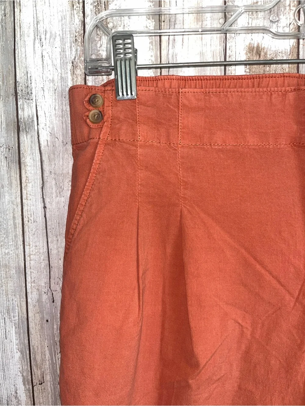 American Eagle Poplin Pull On Wide Leg Pants Lyocell Blend Rust Size 2 NWT - Picture 3 of 5